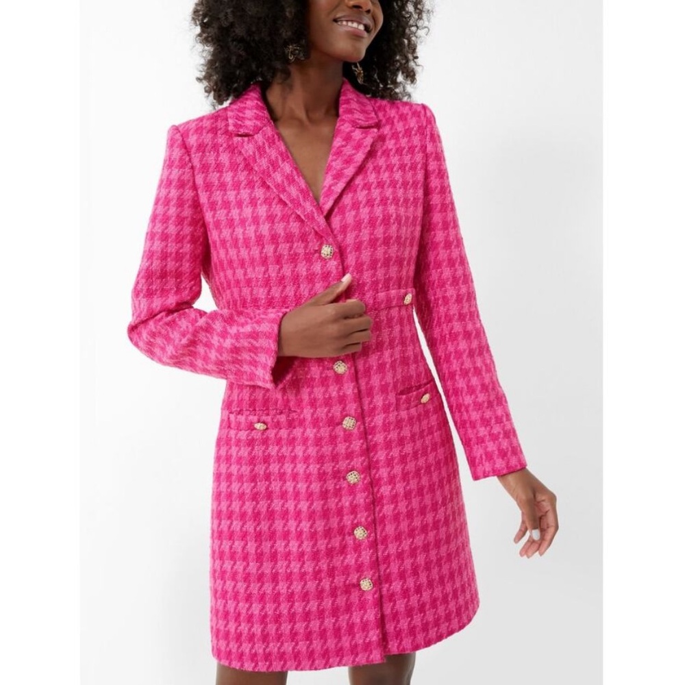 POMANDER PLACE Magenta Tweed Dress